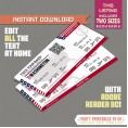 Editable Airplane Boarding Pass (Red, White and Blue) 